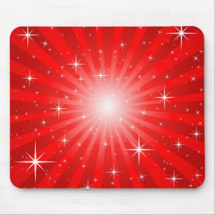 Rote Stern-Explosion Mousepad