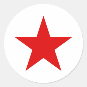 Rote Stern ★ Rot-Sterne Runder Aufkleber