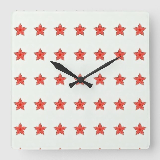 rote Sterne auf weißer Uhr (Vorderseite)