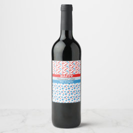 Rote Sterne Sprinkles Memorial Day Event Party Weinetikett