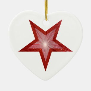 Rote Sterne-Zierschrift Keramik Ornament