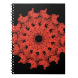 Rote Sternexplosion in schwarzem Himmel Notizblock