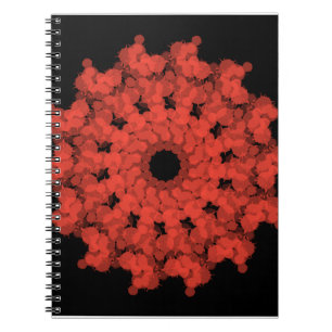 Rote Sternexplosion in schwarzem Himmel Notizblock