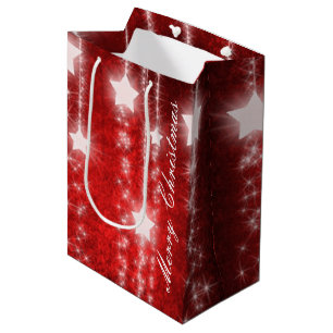 Rote Sternschnuppen-Feiertagsgeschenktasche Mittlere Geschenktüte