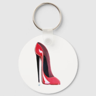 Rote Stilett-Absatz-Schuh-Kunst Schlüsselanhänger