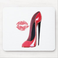 Rote Stilett-Schuh-und Kuss-Kunst