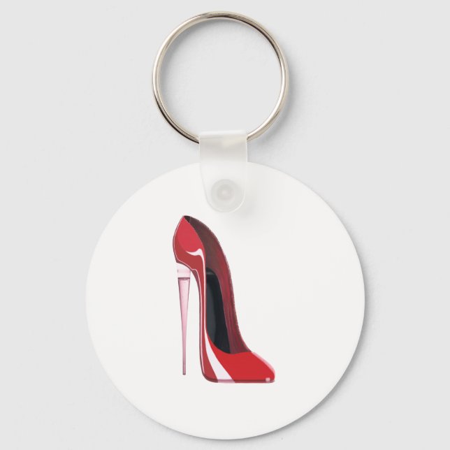 Rote Stiletto-Schuhkunst Schlüsselanhänger (Vorderseite)