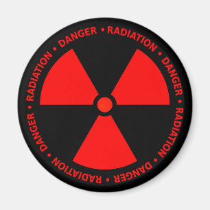 Rote Strahlungswarnung Magnet