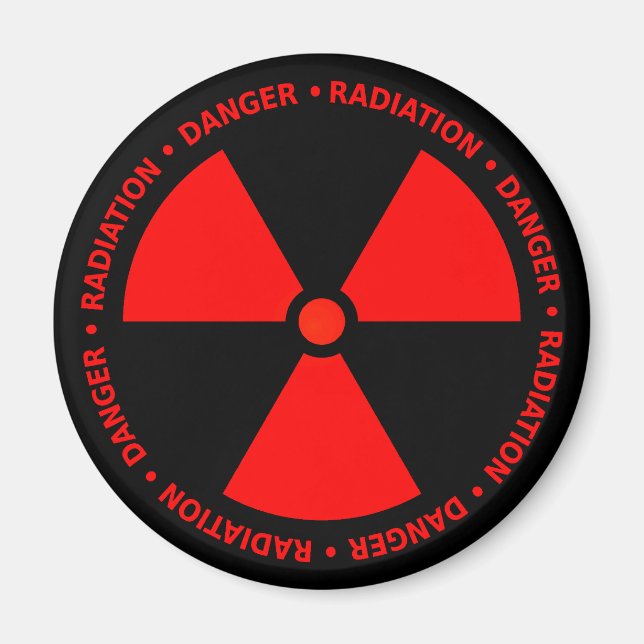 Rote Strahlungswarnung Magnet (Vorne)