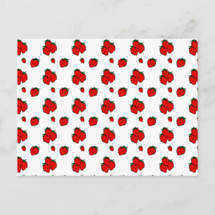 rote Strawbere Muster unbedruckte Postkarte