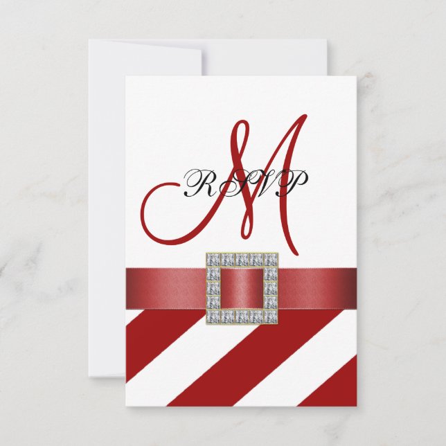 Rote Streifen, Band, RSVP für Hochzeiten (Vorderseite)