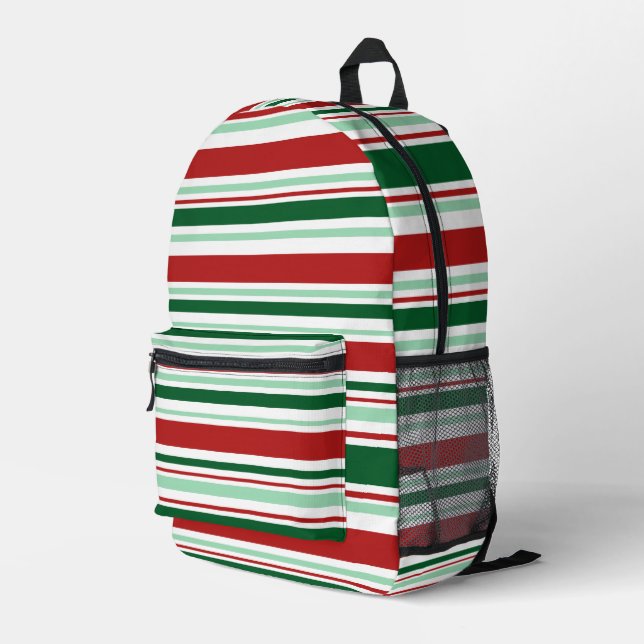 Rote Streifen Bedruckter Rucksack (Rückseitige Ecke Rechts)