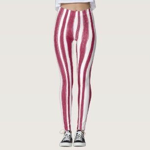 Rote Streifen Bordeaux  Leggings