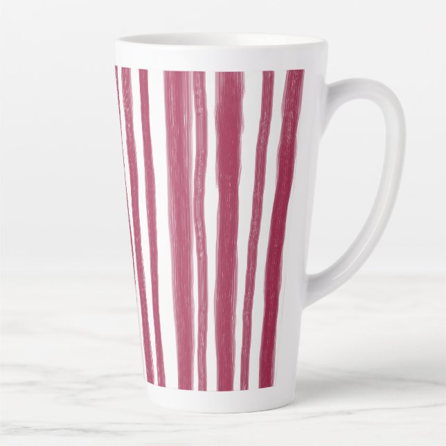 Rote Streifen Bordeaux  Milchtasse (Rechts)