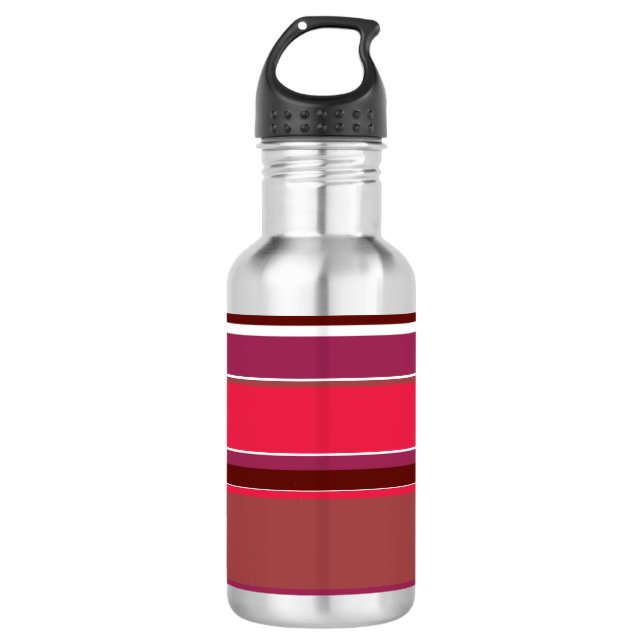 Rote Streifen Edelstahlflasche (Vorderseite)