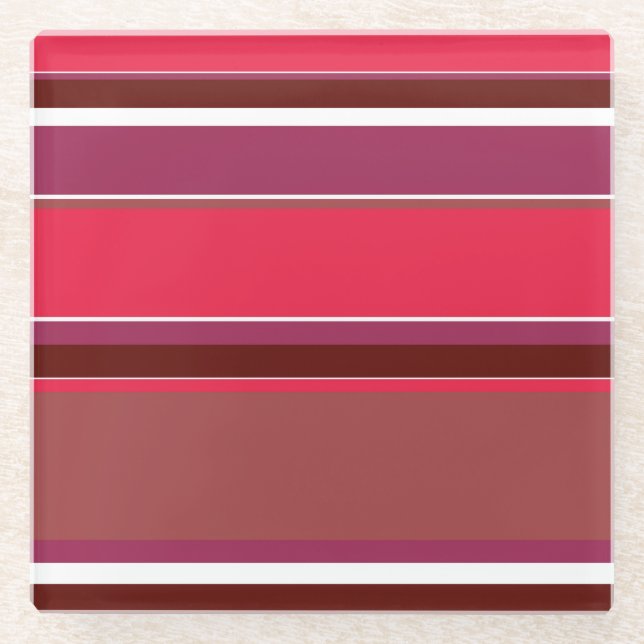 Rote Streifen Glasuntersetzer (Vorderseite)