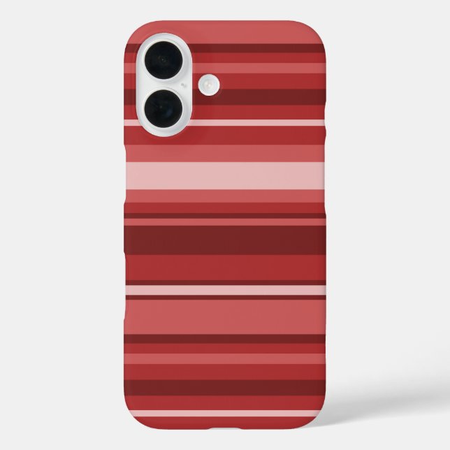 Rote Streifen iPhone 16 Hülle (Rückseite)