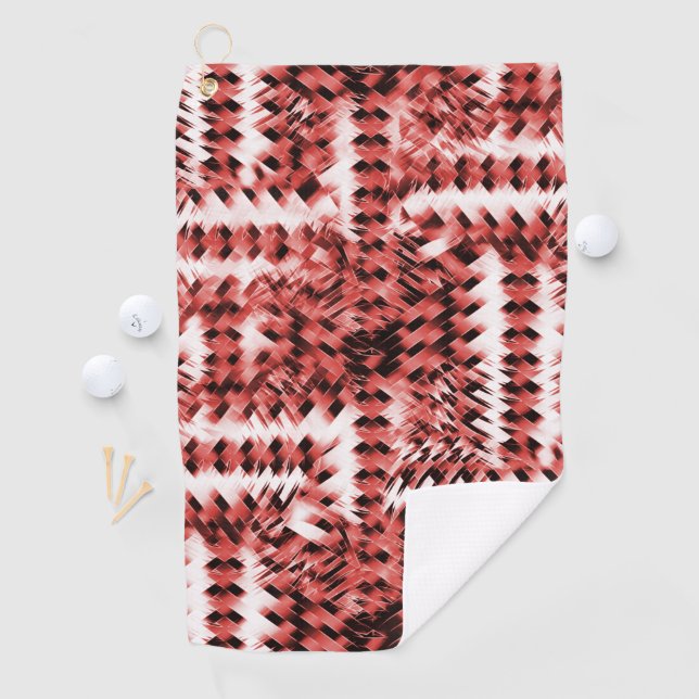 Rote Streifen mit Farbverlauf oder poliert Golfhandtuch (Insitu)