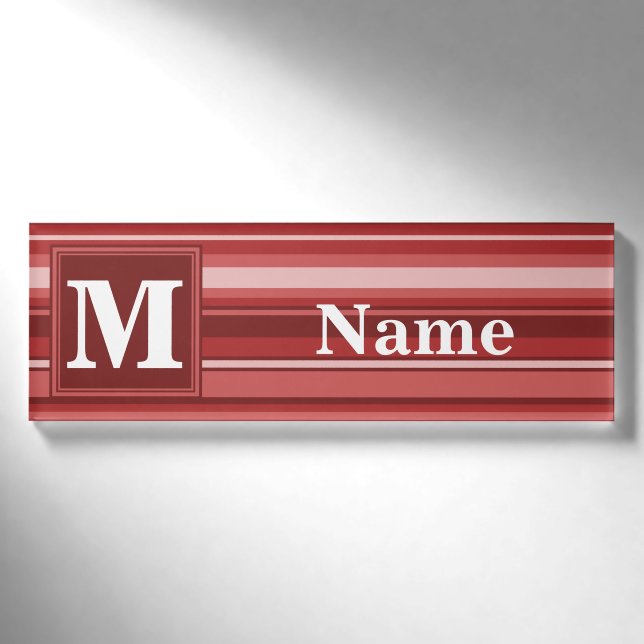 Rote Streifen Namenschild (Vorderseite)