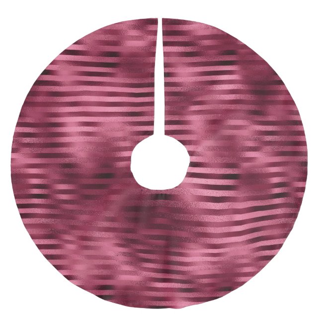 Rote Streifen Polyester Weihnachtsbaumdecke (Vorderseite)