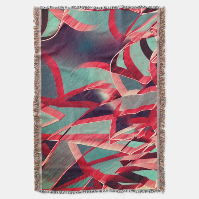 Rote Streifen über grau oder blau, tropfte Bilder Decke (Vorderseite Vertikal)