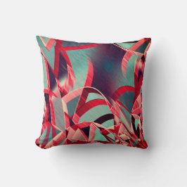 Rote Streifen über grau oder blau, tropfte Bilder Kissen