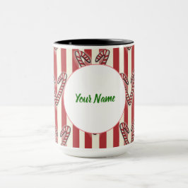 Rote Streifen Weihnachten Lollipops Personalisiert Tasse