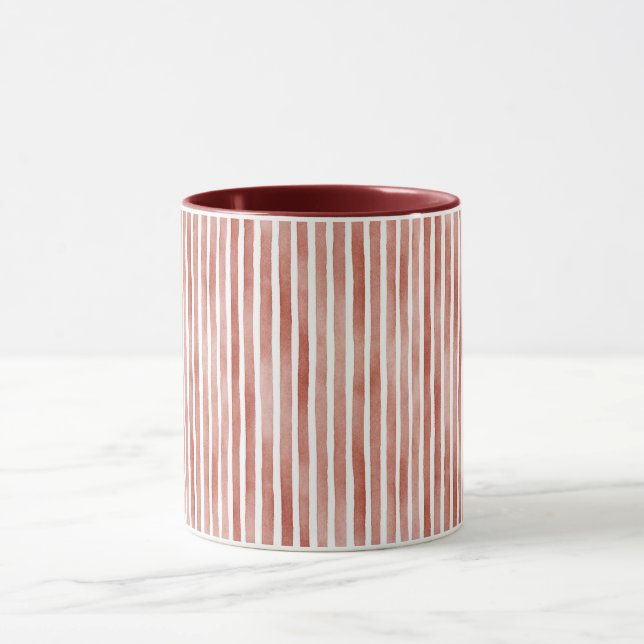 Rote Streifen Weihnachten  Tasse (Zentrum)