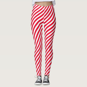 Rote Streifen Weihnachtskostüme Leggings