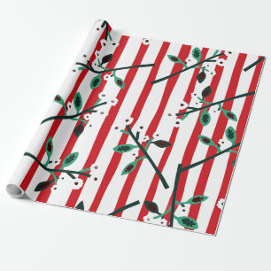 Rote Streifen Weihnachtspapier Geschenkpapier