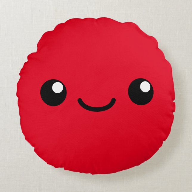 Rote Süsse Rundes Kissen (Vorderseite)