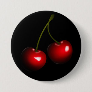 Rote Süßkirsche Knopf - Farbe wählen Button