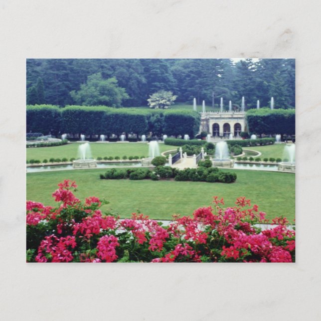 Rote Szene vom Wintergarten-Balkon, Longwood Gard Postkarte (Vorderseite)