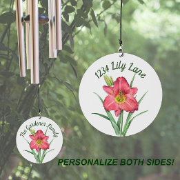 Rote Taglilie Blume Personalisiert Windspiel