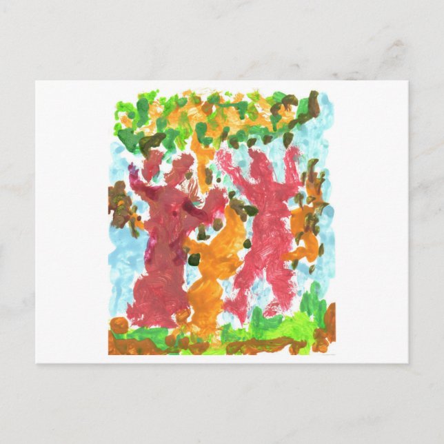 Rote Tanzfiguren nach Karte (Vorderseite)