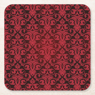 Rote Tapete 2 Rechteckiger Pappuntersetzer