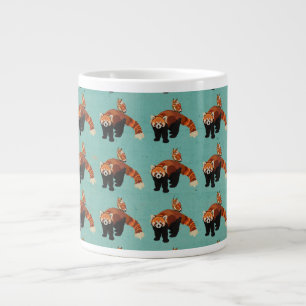 Rote Tasse Panda & Owl