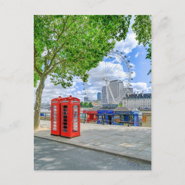 Rote Telefonboxen, Londoner Postkarte (Vorderseite)