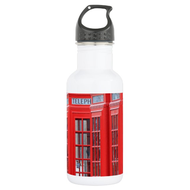 Rote Telefonkabinen von London Trinkflasche (Vorderseite)