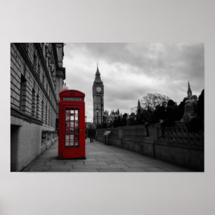 Rote Telefonzelle im London-Plakatdruck Poster