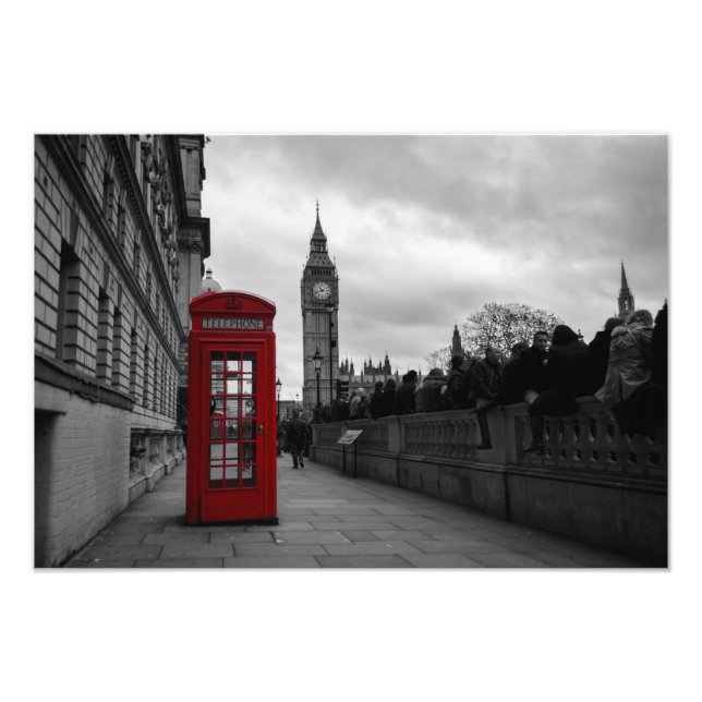 Rote Telefonzelle in London - Foto drucken (Vorne)