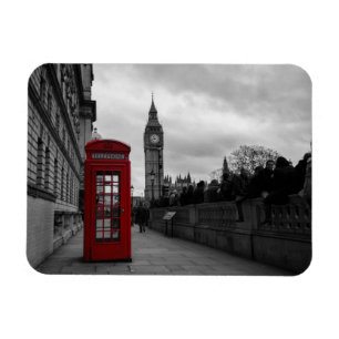 Rote Telefonzelle in rechteckigem Magneten Londons Magnet