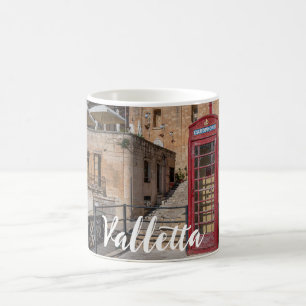 Rote Telefonzelle in Valletta Malta Kaffeetasse