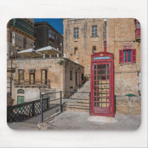 Rote Telefonzelle in Valletta Malta Mousepad