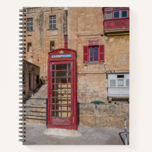 Rote Telefonzelle in Valletta Malta Notizbuch
