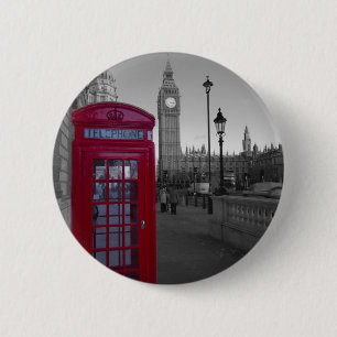 Rote Telefonzelle Londons Button