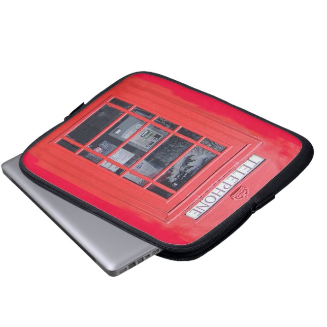 Rote Telefonzelle Londons Laptopschutzhülle (Vorne Knopf)