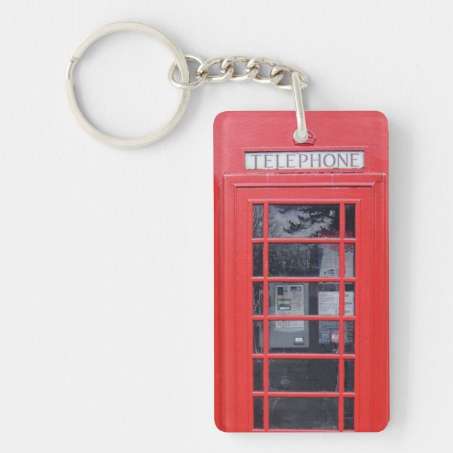 Rote Telefonzelle Londons Schlüsselanhänger (Vorderseite)