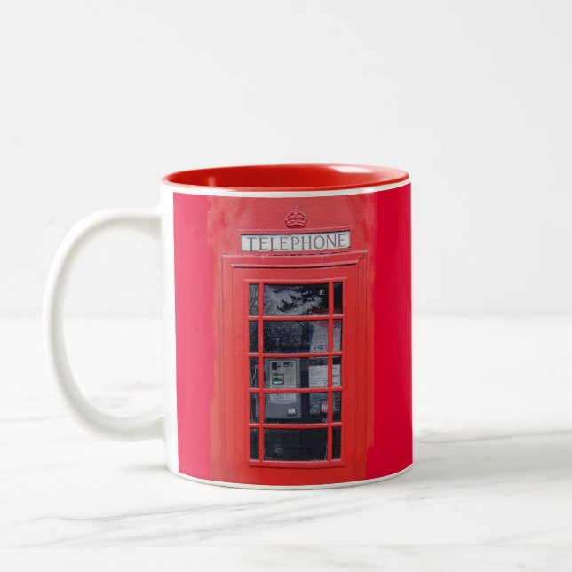 Rote Telefonzelle Londons Zweifarbige Tasse (Links)