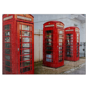 Rote Telefonzellen Londons, Fotografie Schneidebrett